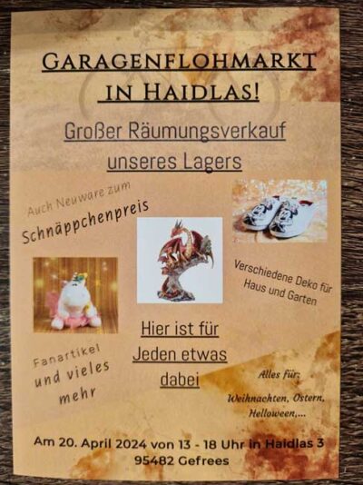 Garagenflohmarkt in Haidlas